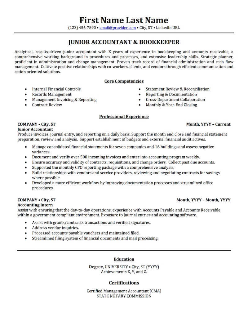 Accounting Resume Sample