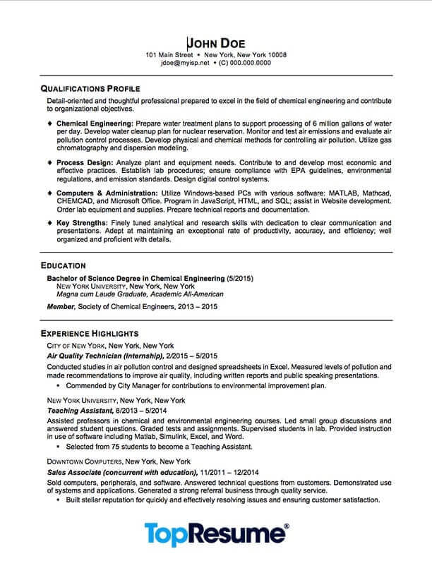 Entry Level Resume Examples